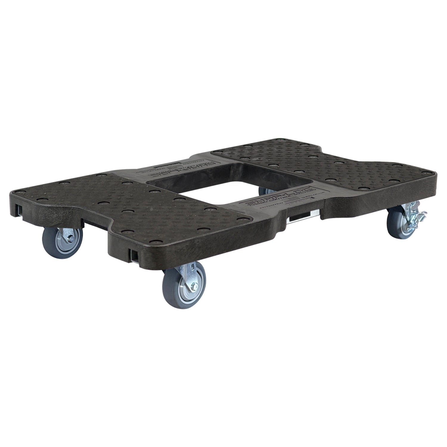 Snap-Loc E-Track Dolly - Easy-Roll, Low Profile, 0,45 kg Kapazität mit 3,5' Swivel Thermoplastic Casters - Schwarz
