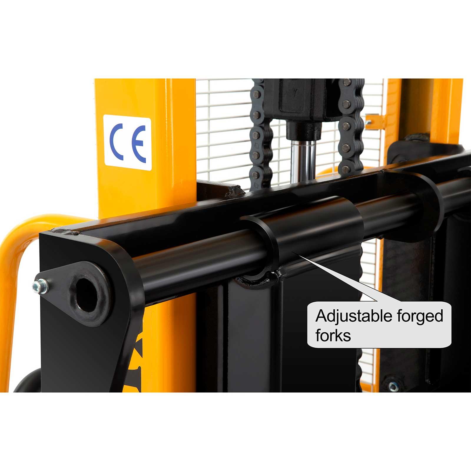 Manuelle hydraulische Stackerpalette Stacker verstellbare Gabeln 997,9 kg Cap 63' Lift Height A-3003