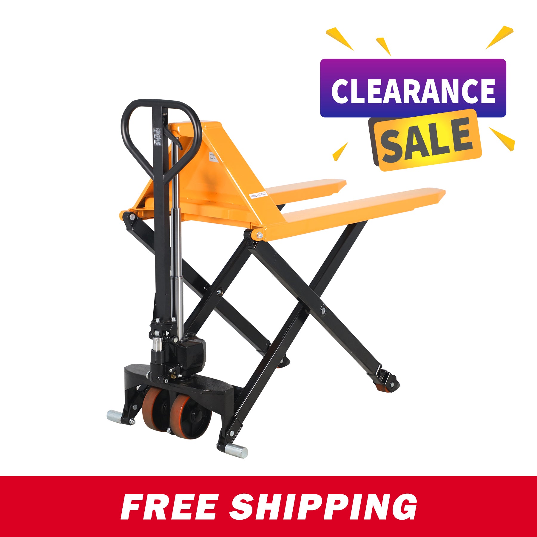 Palette Jack Lift 997,9 kg. 45'Lx21'W Gabel 3.3'' gesenkt. 31.5'' angehoben