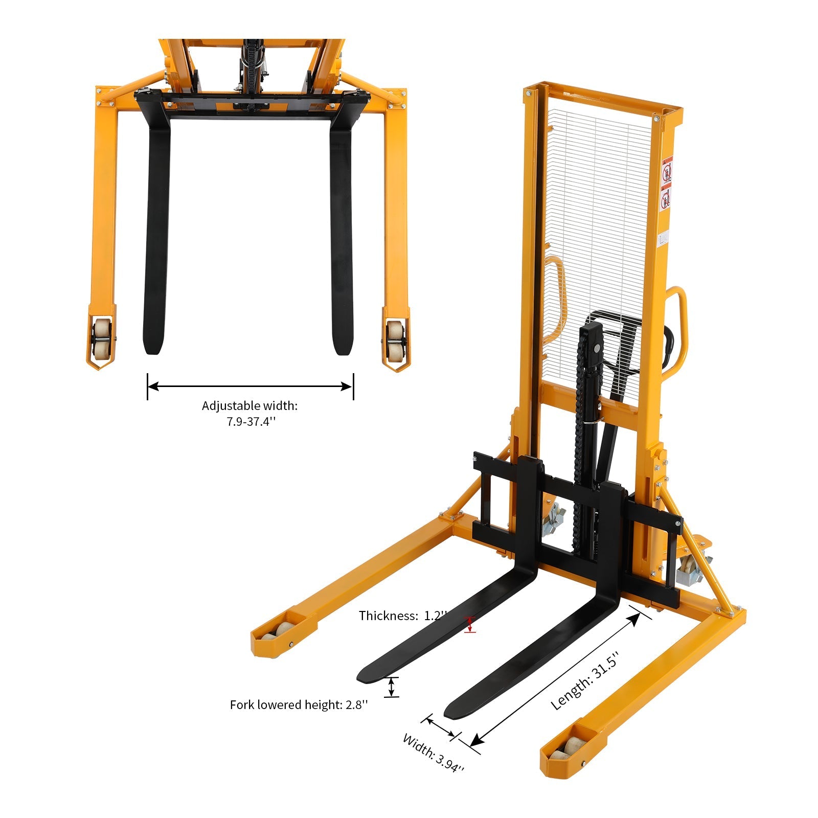 Straddle Legs 997,9 kg Cap. 63' Lift Height