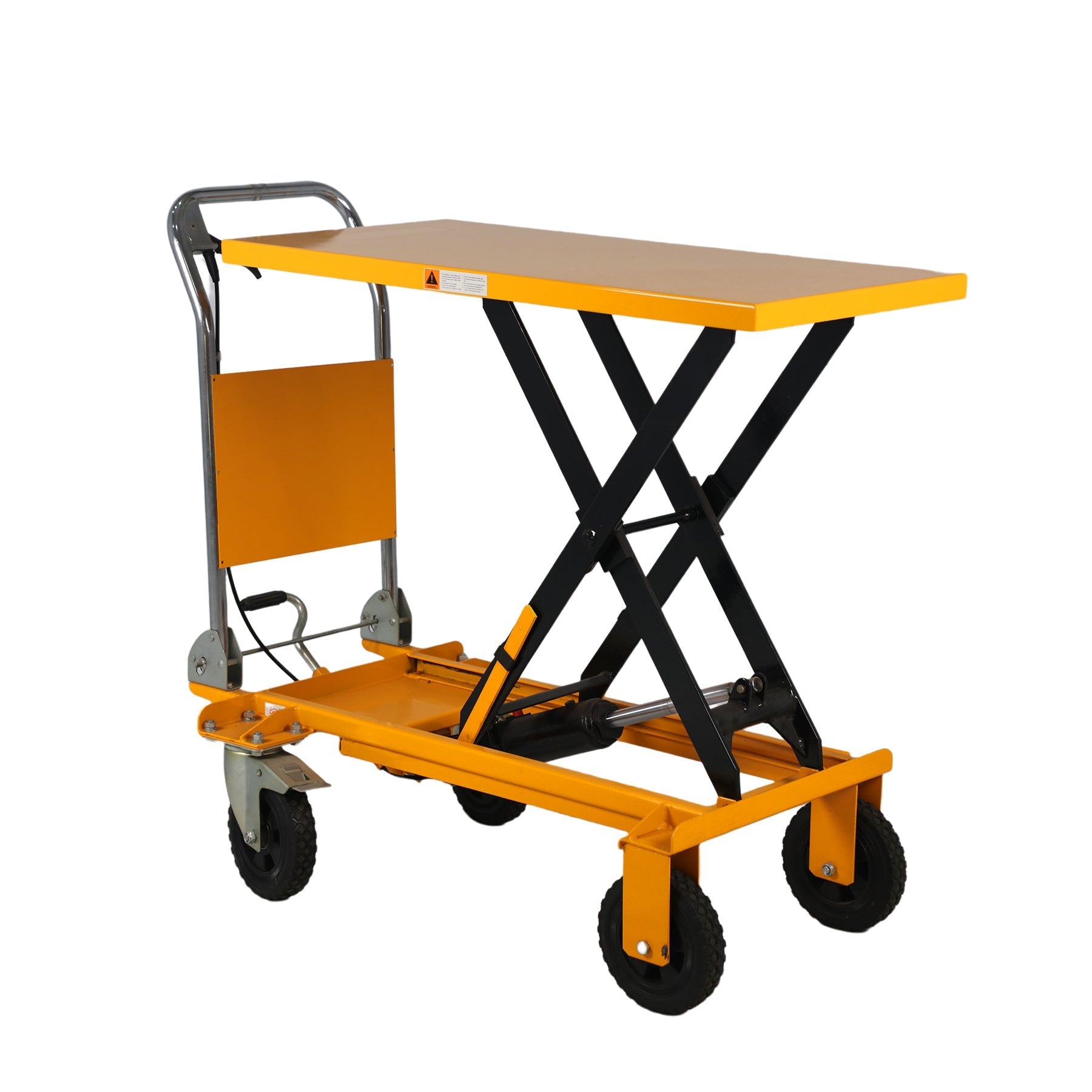 Single Scissor Lift Table 199,58 kg 39.4 'Hubhöhe mit langlebigen großen Gummi-Lastrad