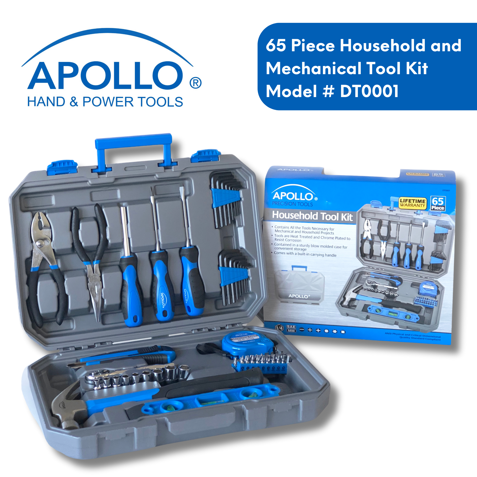 65 Stück Haushalts- und mechanisches Werkzeug-Set - DT0001