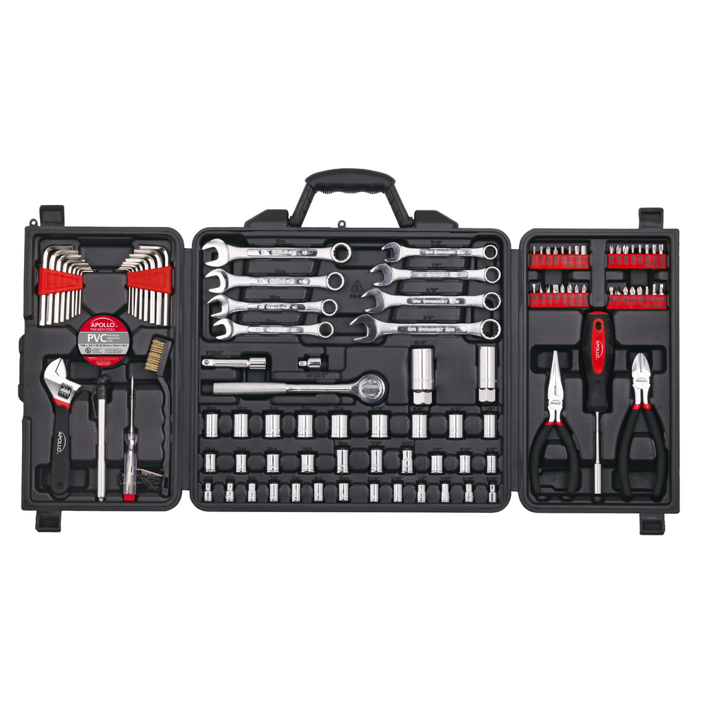 101 Stück mechanisches Werkzeug-Set für Fahrzeug- und Hauswartung, Straßenrand Notfälle SAE und metrisches Werkzeug-Set für Auto, Boot, Wohnmobil, Fahrräder - DT0006