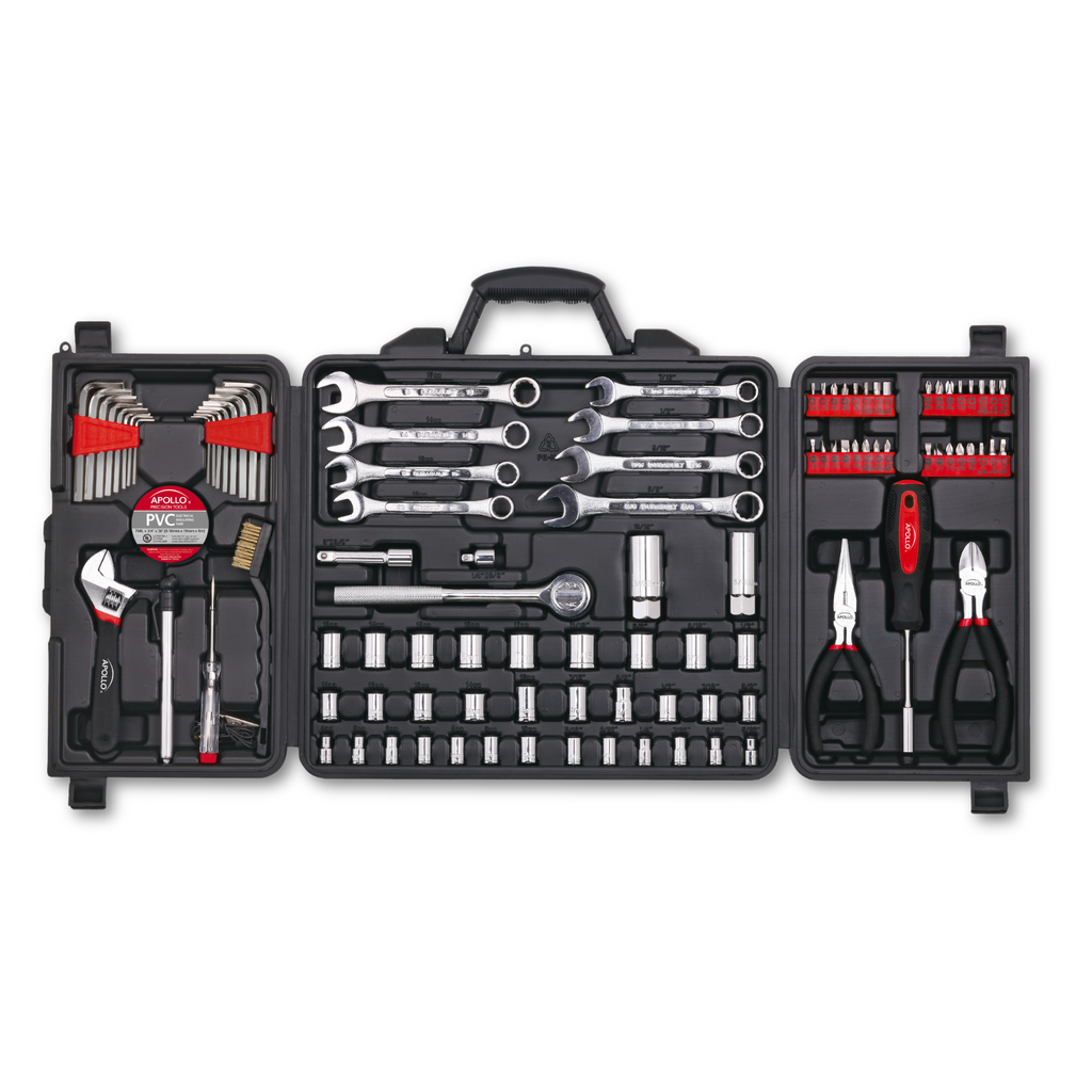 101 Stück mechanisches Werkzeug-Set für Fahrzeug- und Hauswartung, Straßenrand Notfälle SAE und metrisches Werkzeug-Set für Auto, Boot, Wohnmobil, Fahrräder - DT0006