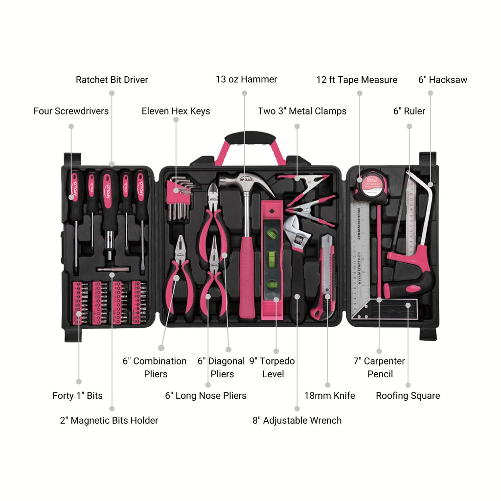 71 Stück Haushalts-Tool-Kit Rosa - DT0204P