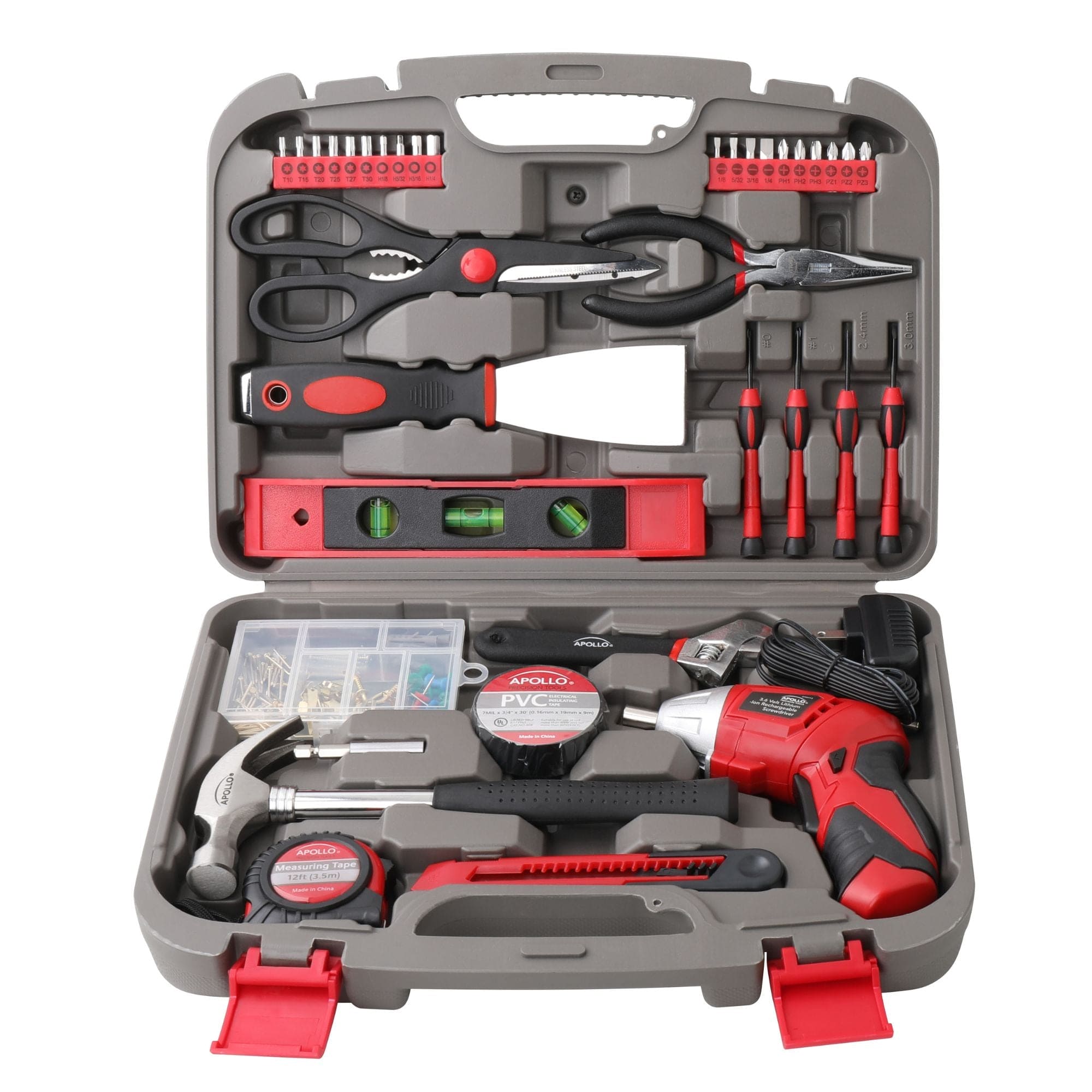135 Stück Haushaltswerkzeug mit Schwenk-Dual-Winkel 3,6 Volt Lithium-Ionen-Kabellos-Schraubendreher - DT0773