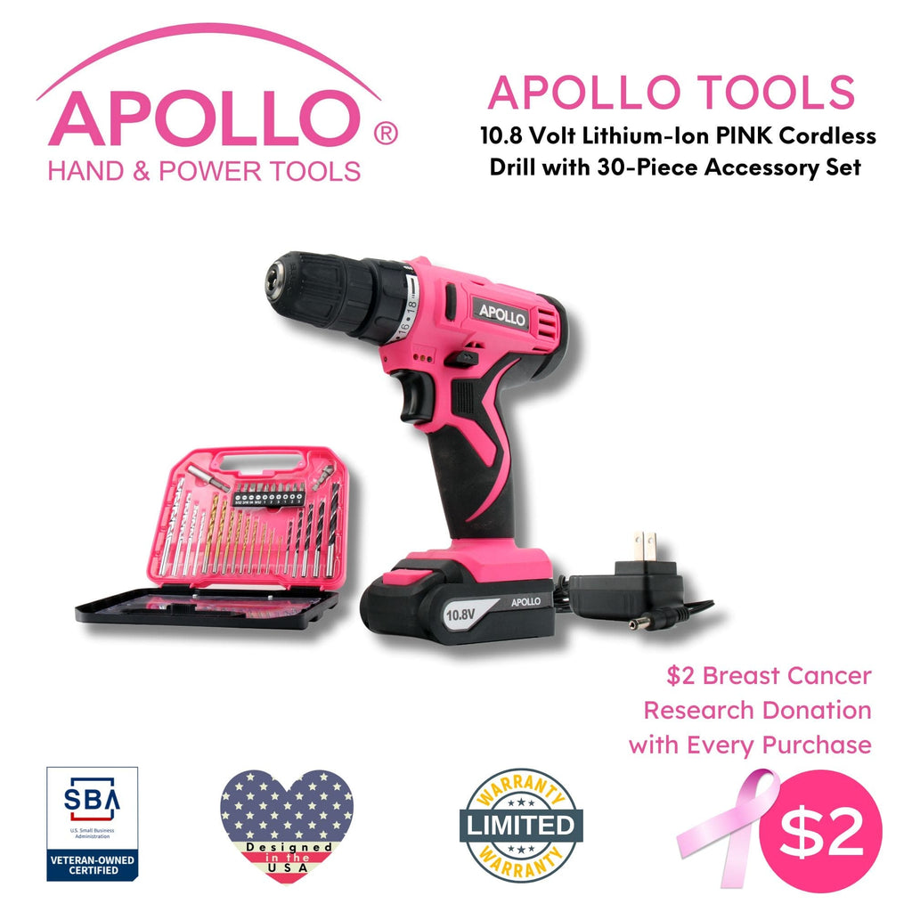 10,8 Volt Lithium-Ionen-Kabelloses Bohren mit 30 Stück Zubehör-Set-Rosa - DT4937P
