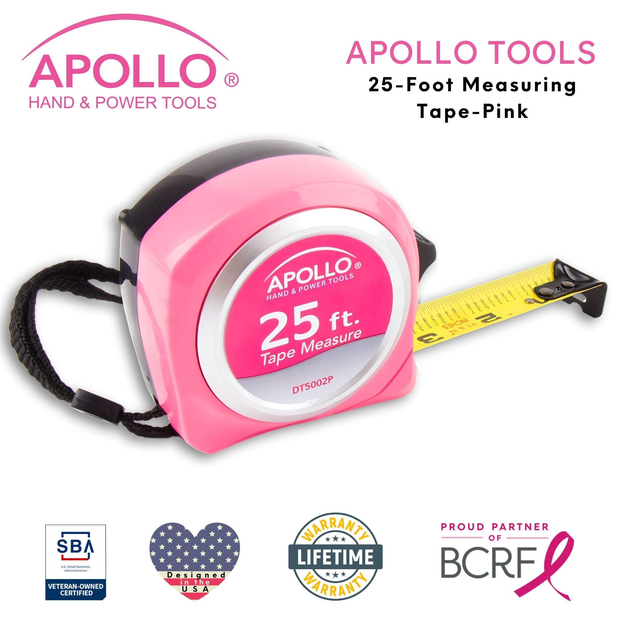 25ft Tape Measure - Rosa - DT5002P