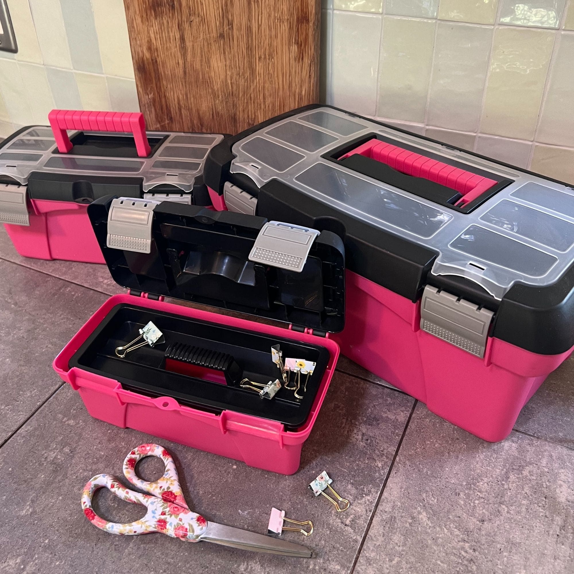 3 Stück Werkzeugbox - Rosa - DT5005P