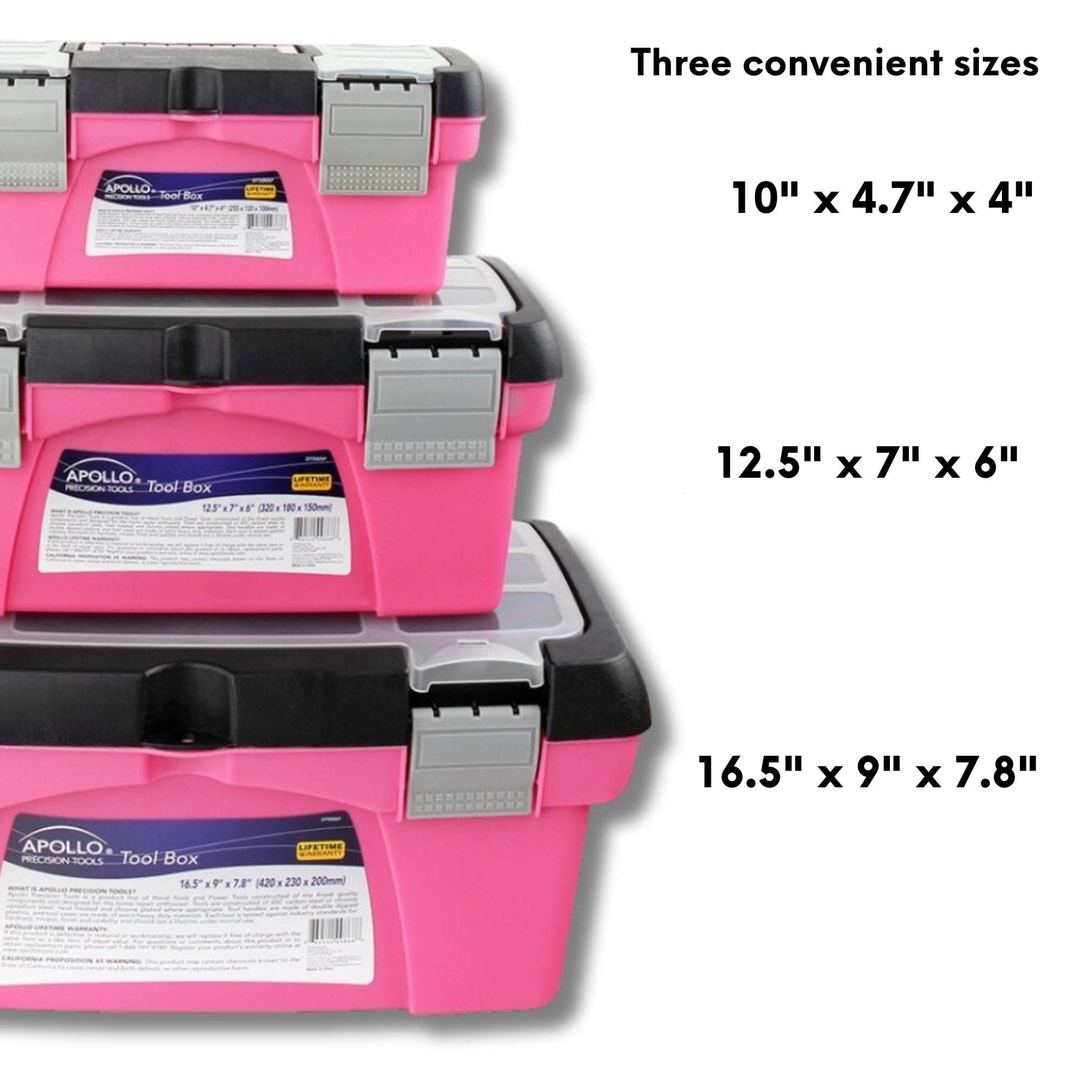3 Stück Werkzeugbox - Rosa - DT5005P
