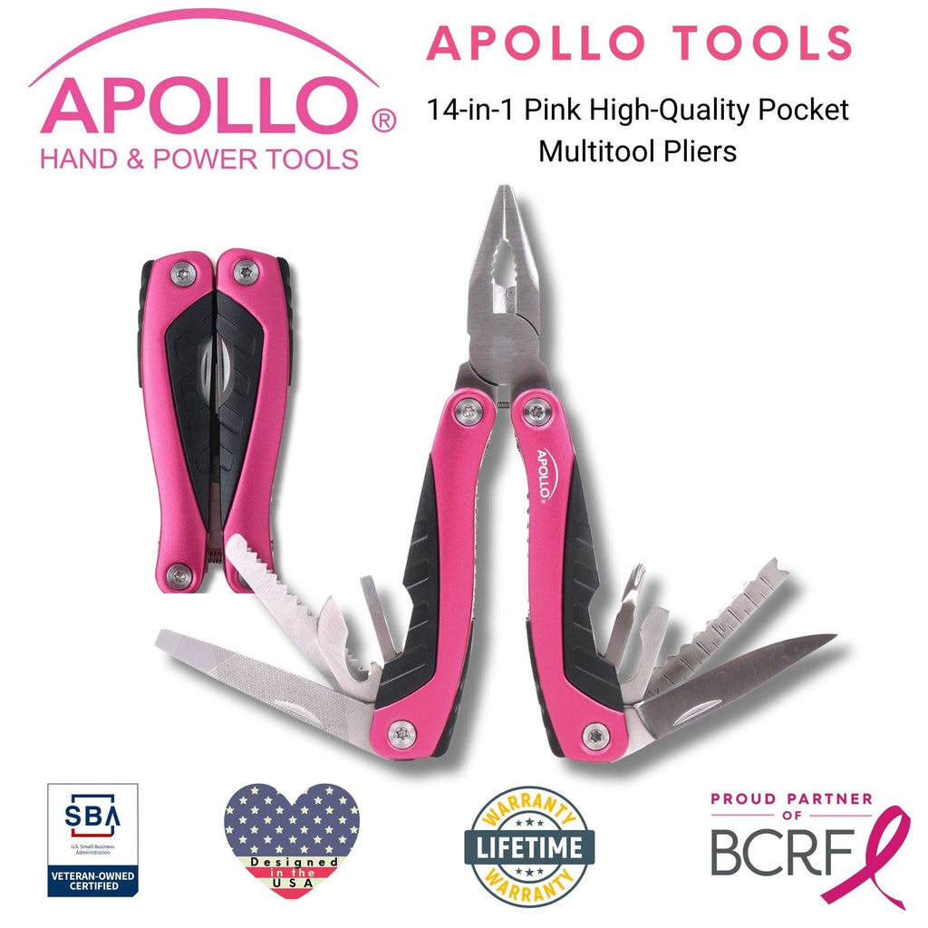 14-in-1 Rosa Pocket Multitool Pliers. Großartig für Outdoor, Camping, Angeln --DT5015P