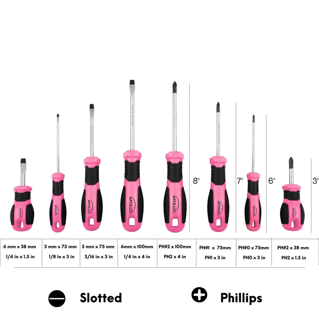 Apollo Tools 8 Rosa Essential Schraubendreher Set DT5018P