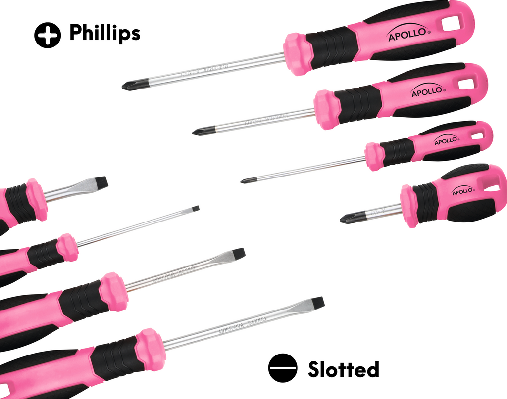 Apollo Tools 8 Rosa Essential Schraubendreher Set DT5018P
