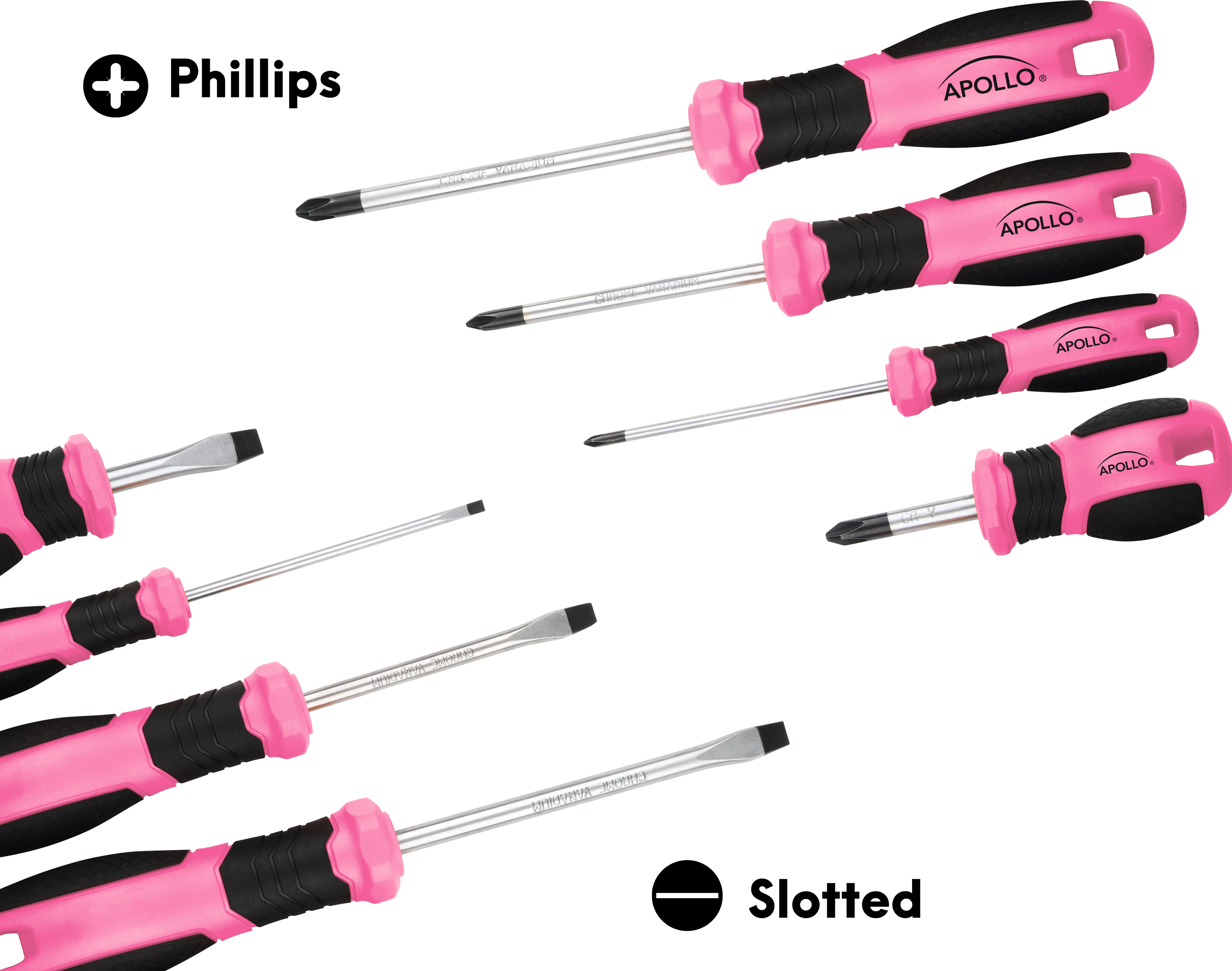 Apollo Tools 8 Rosa Essential Schraubendreher Set DT5018P