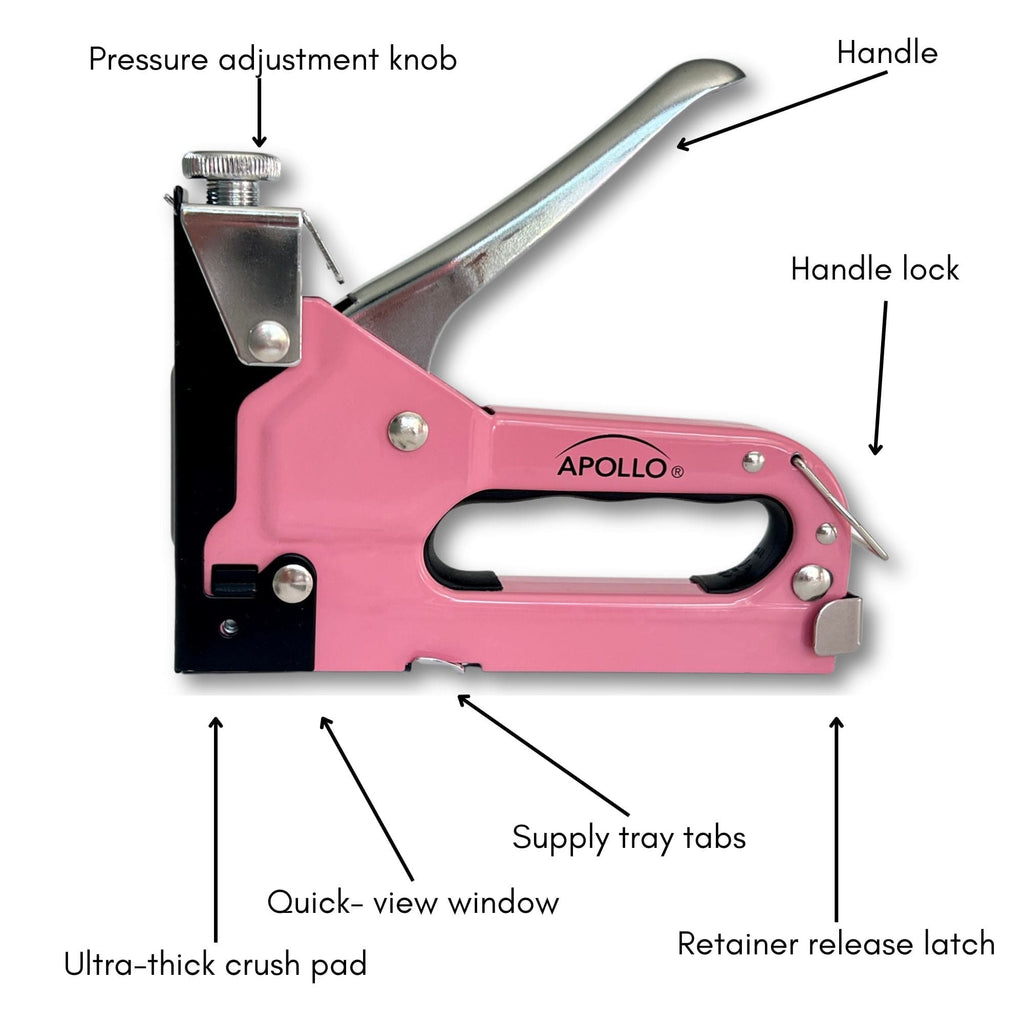 Rosa Stapler mit Power Adjustment Knob und 3000 Staples Sortiment - DT5020P