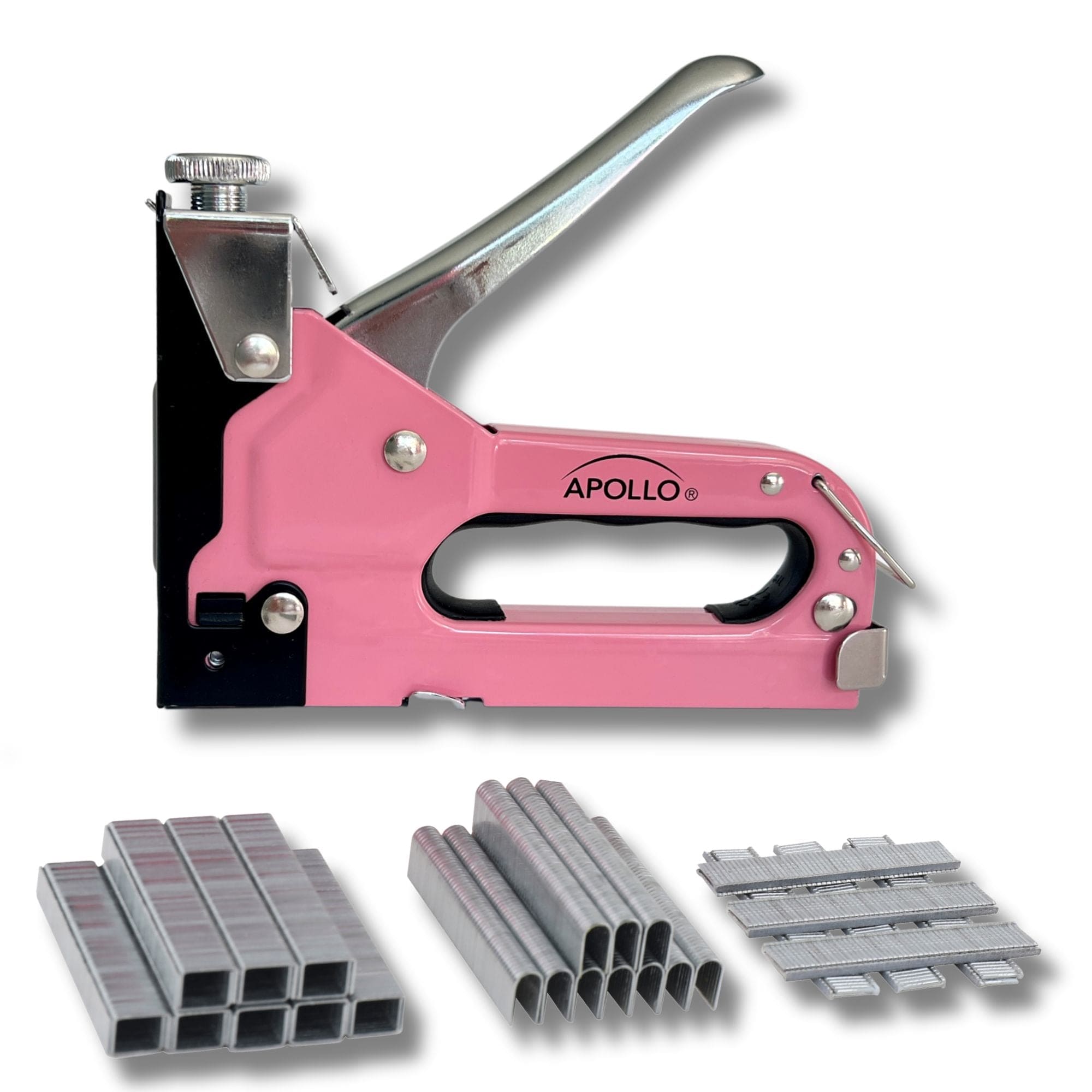 Rosa Stapler mit Power Adjustment Knob und 3000 Staples Sortiment - DT5020P