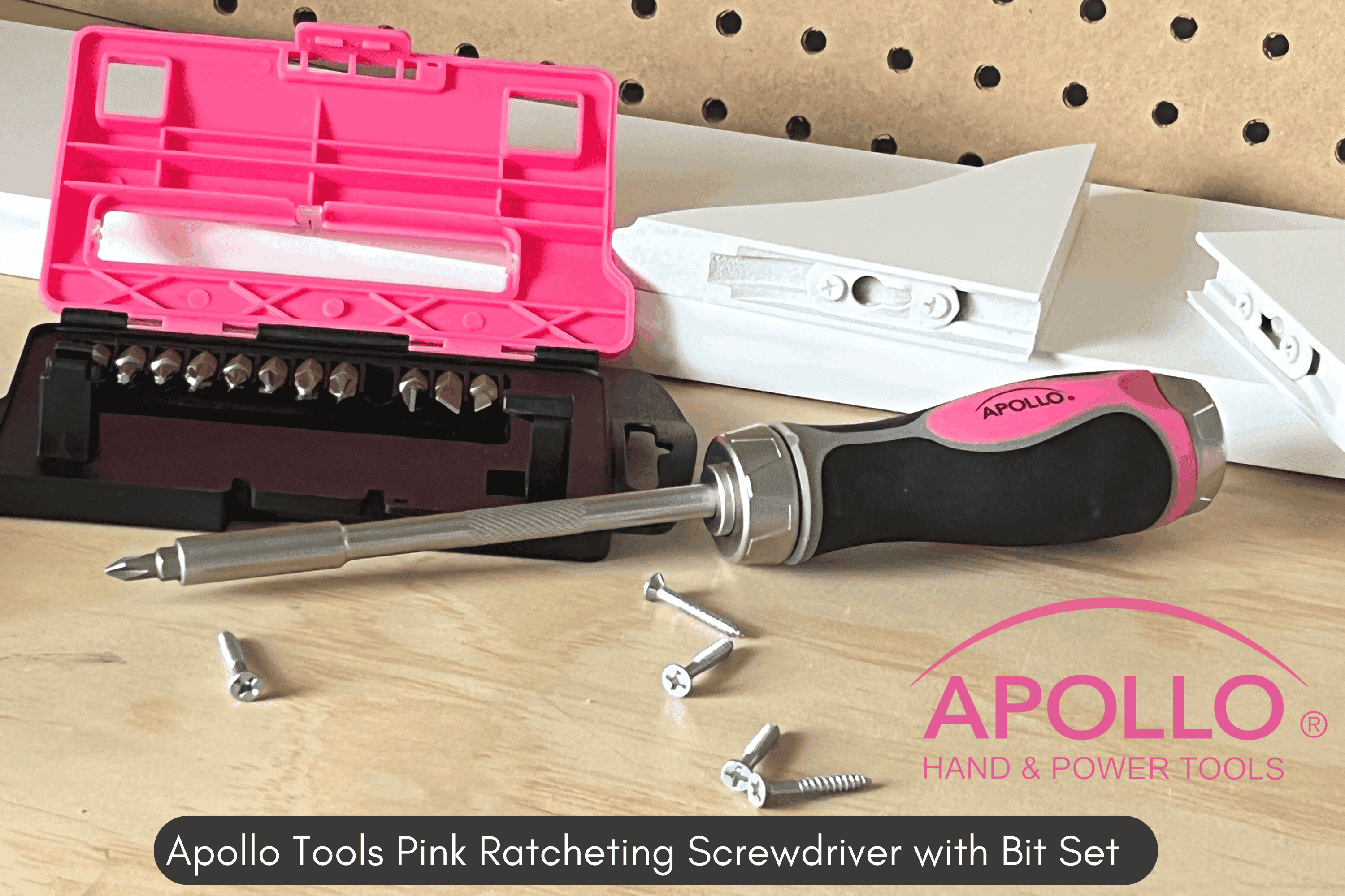 13-in-1-Ratcheting-Schraubendreher mit Bit-Set - Rosa - DT5021P