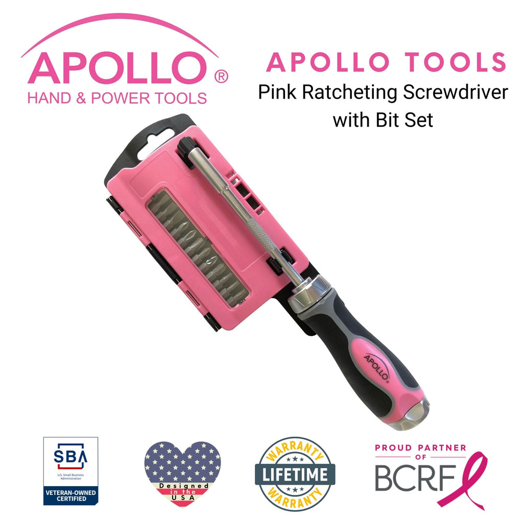 13-in-1-Ratcheting-Schraubendreher mit Bit-Set - Rosa - DT5021P