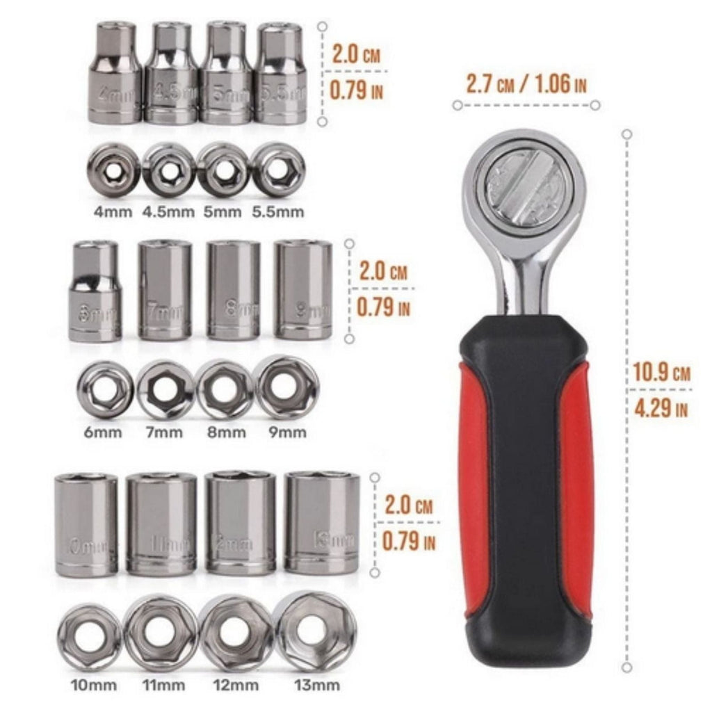 13 Stück 1⁄4 Zoll Drive Metric Socket Set - DT5023