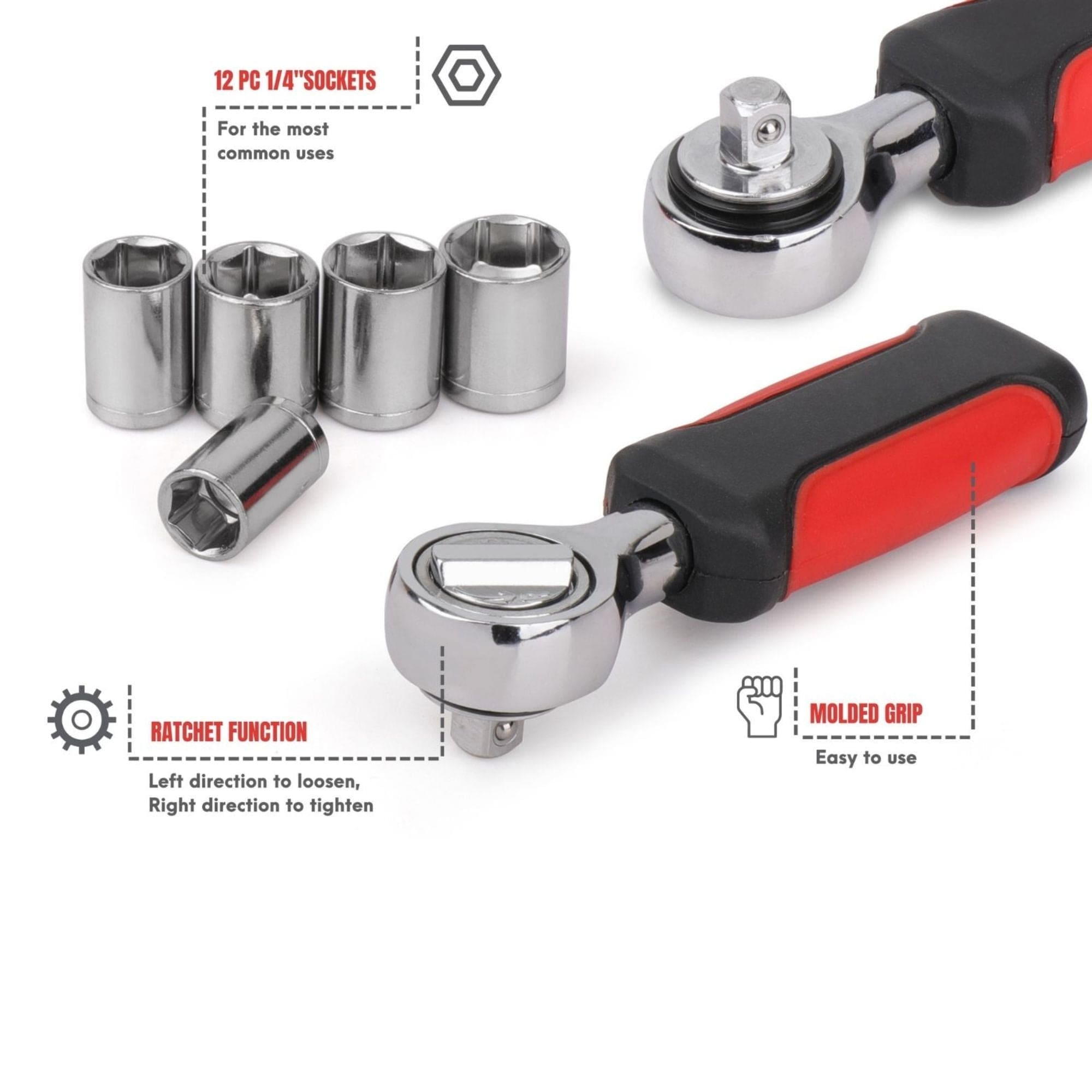 13 Stück 1⁄4 Zoll Drive Metric Socket Set - DT5023
