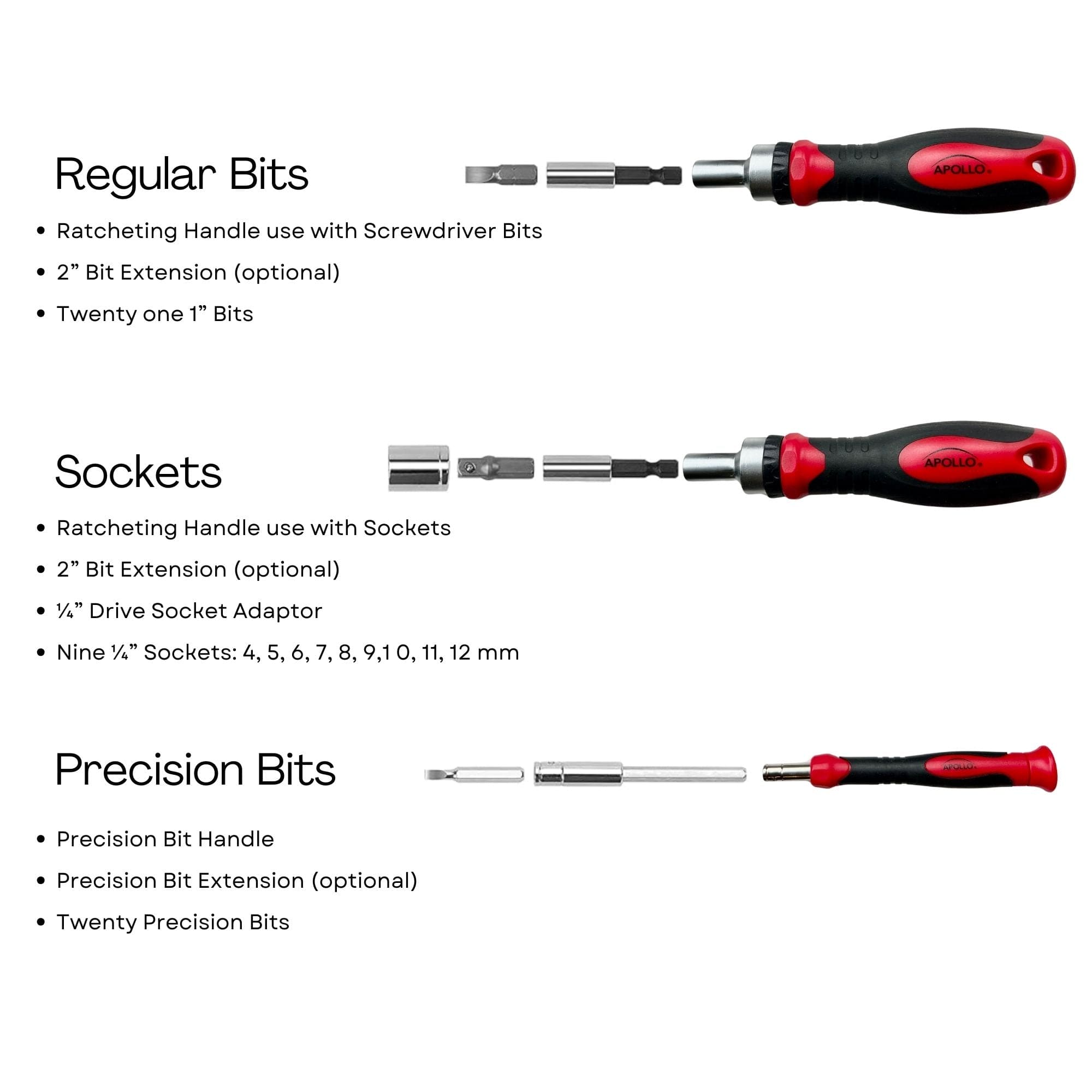 55 Stück metrisches Werkzeugset mit Ratcheting Bit Driver, Precision Bit Driver und Bit Assortment - DT5024