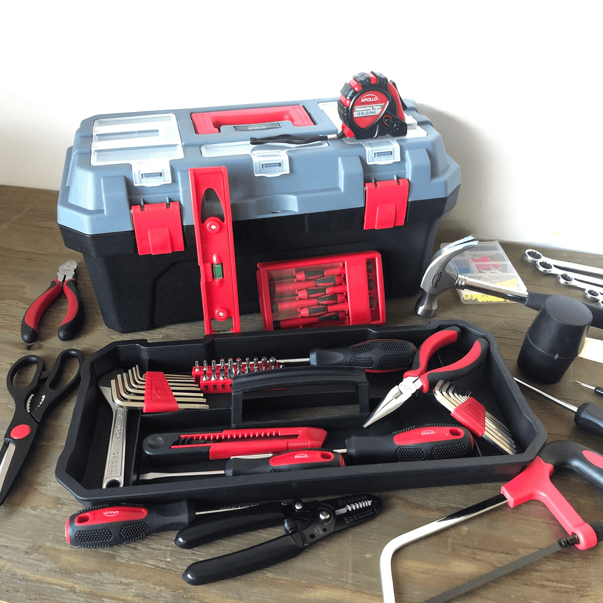 Rot 170 Piece Household Werkzeugset mit neuer und verbesserter Werkzeugbox - DT7103