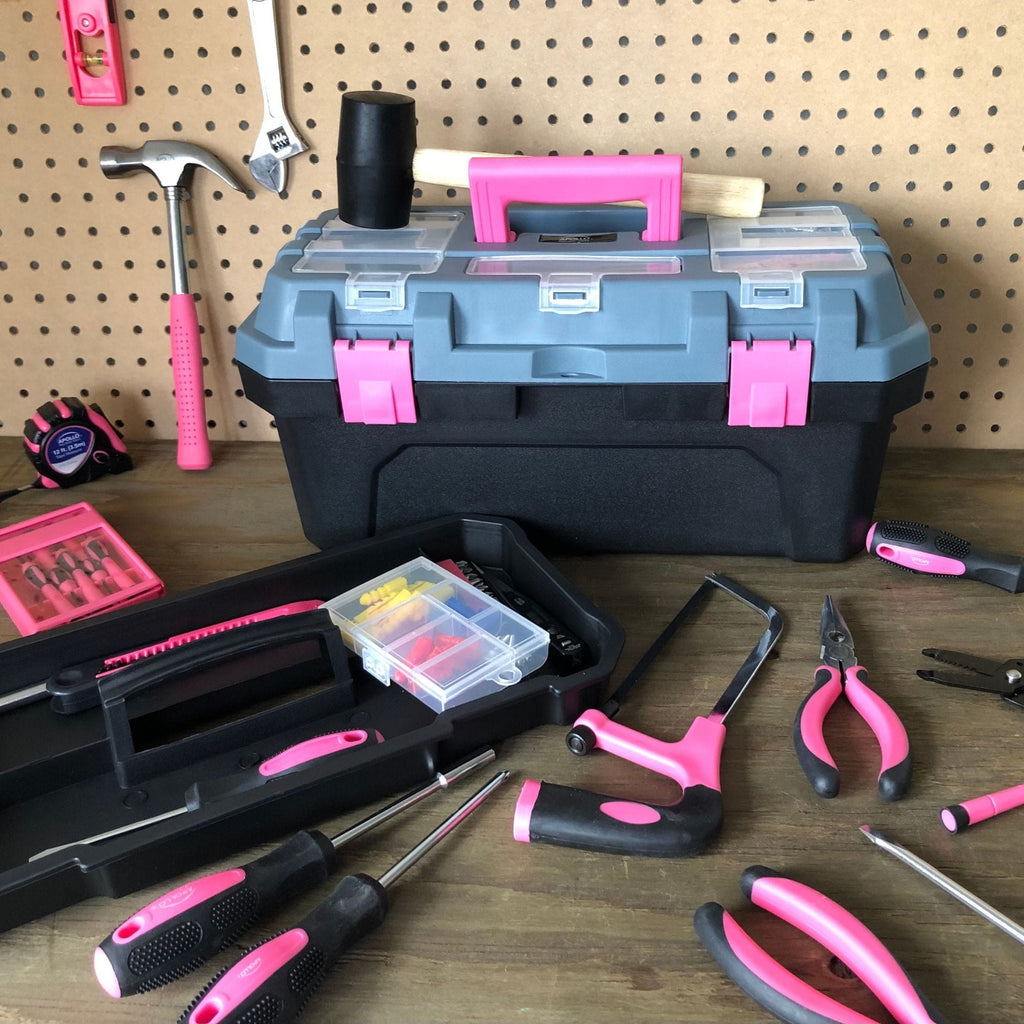 Rosa 170 Stück Haushalts-Tool-Kit mit neuen und verbesserten Werkzeugkasten - DT7103P