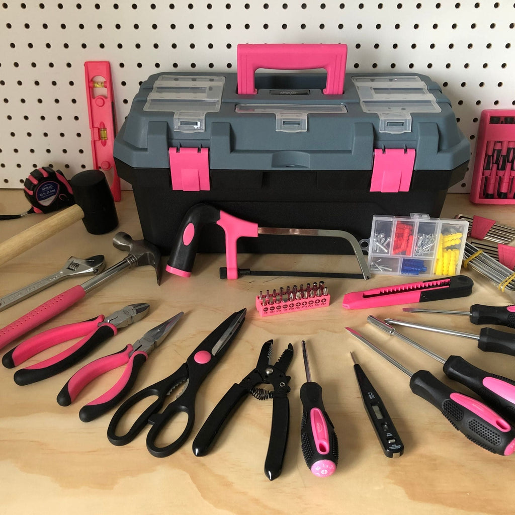 Rosa 170 Stück Haushalts-Tool-Kit mit neuen und verbesserten Werkzeugkasten - DT7103P
