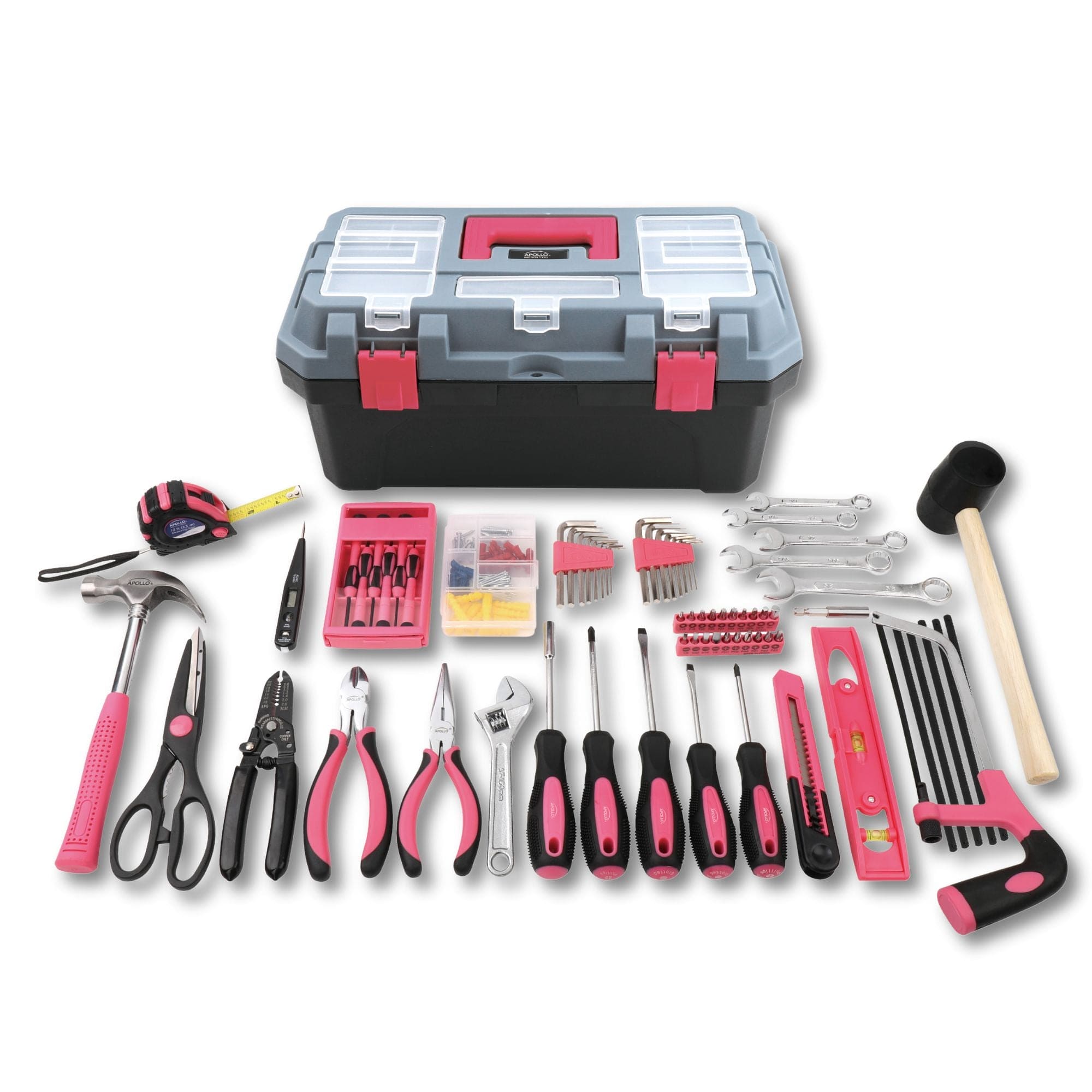 Rosa 170 Stück Haushalts-Tool-Kit mit neuen und verbesserten Werkzeugkasten - DT7103P