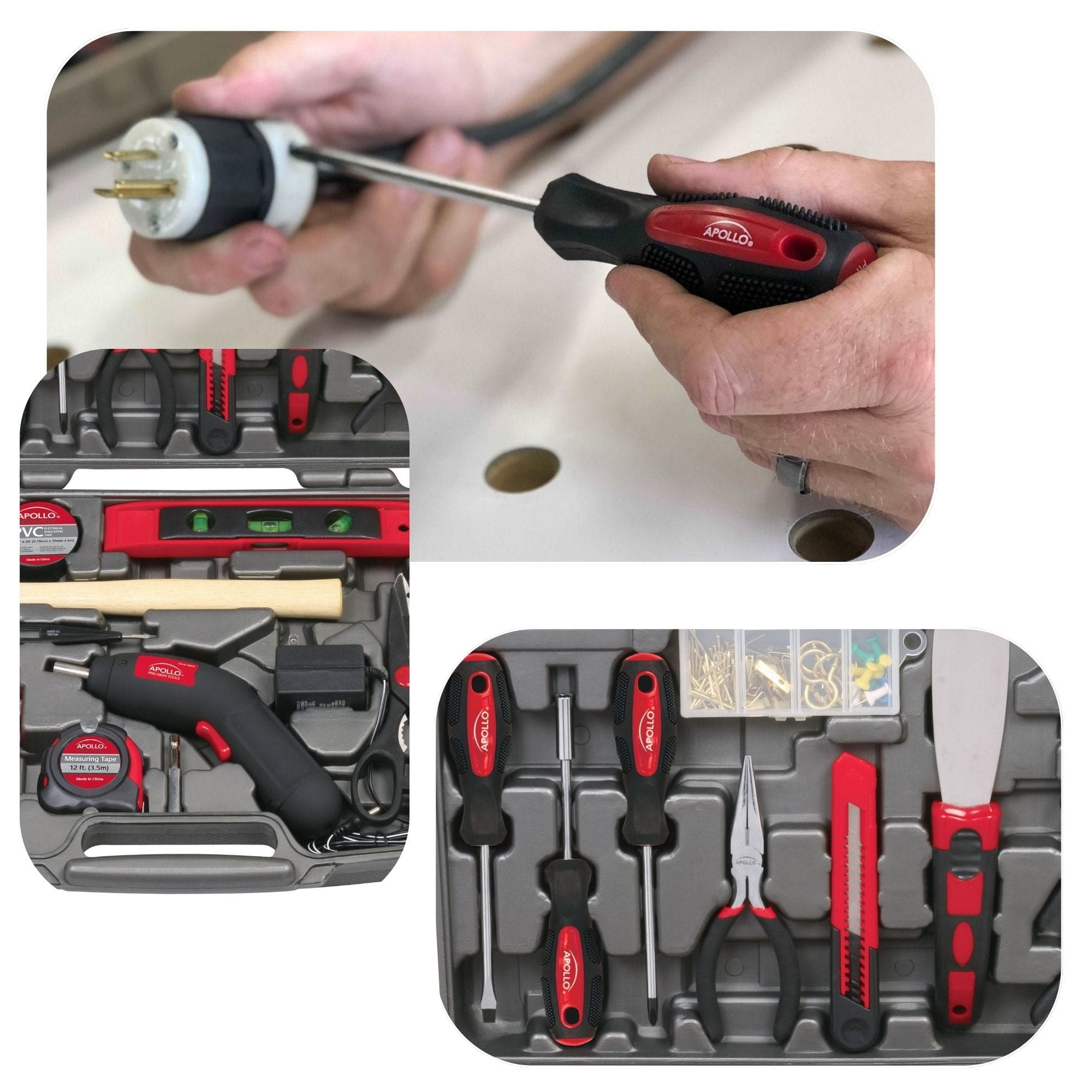 144 Stück Haushalts-Tool-Kit mit 4,8V Kabellos Schraubendreher - DT8422