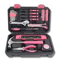 Apollo Tools Neues und verbessertes 39 Stück allgemeines Rosa-Werkzeug-Set im Aufbewahrungsgehäuse für die Wartung und Reparatur von Heimwerkern im täglichen Heim-