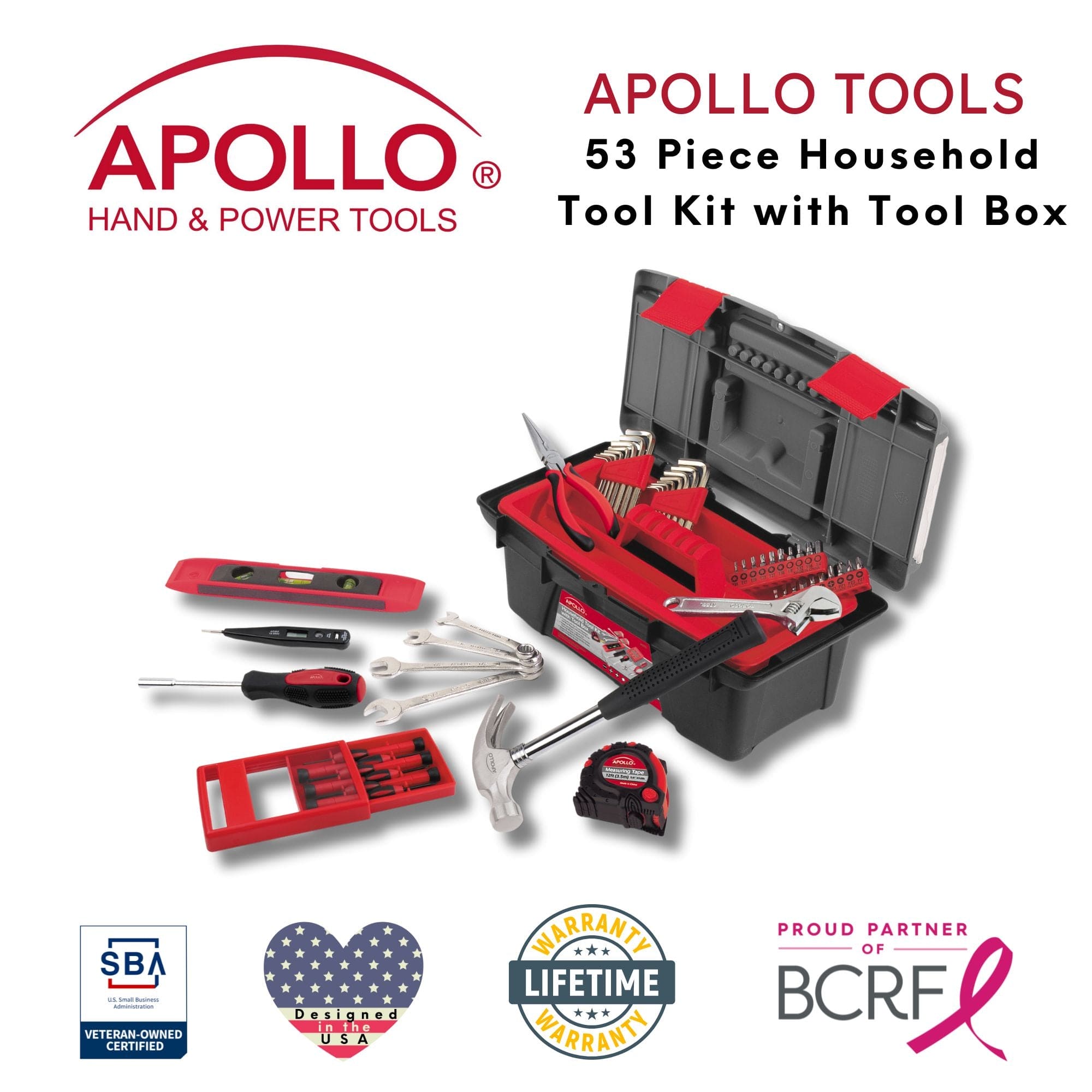 53 Stück Haushalts-Tool-Kit mit Tool-Box - DT9773