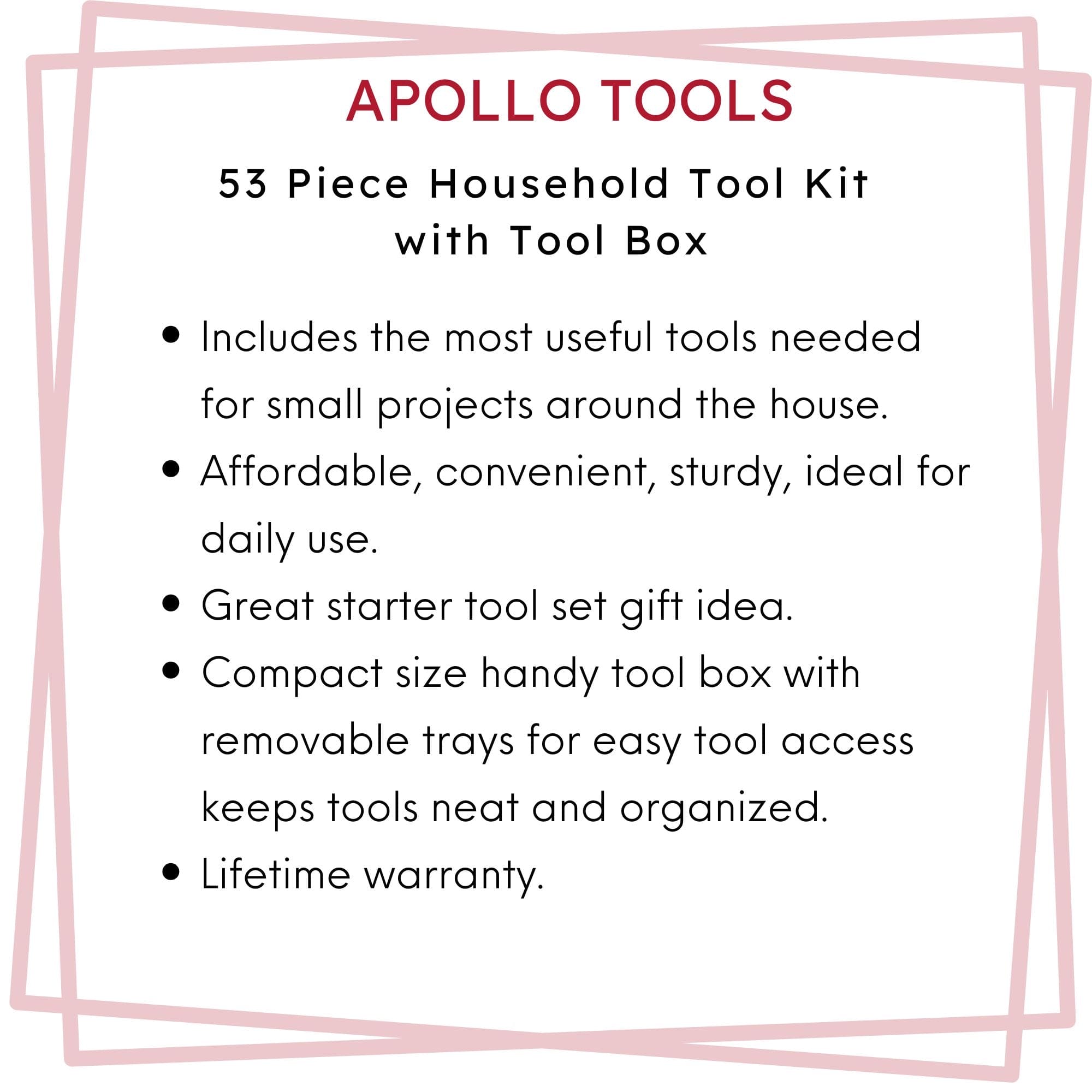 53 Stück Haushalts-Tool-Kit mit Tool-Box - DT9773