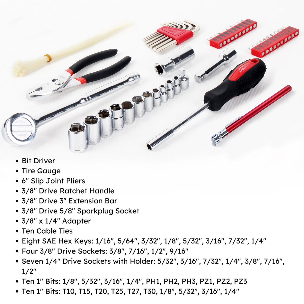 56 Stück SAE Auto Werkzeugset in Zipper Case - DT9774