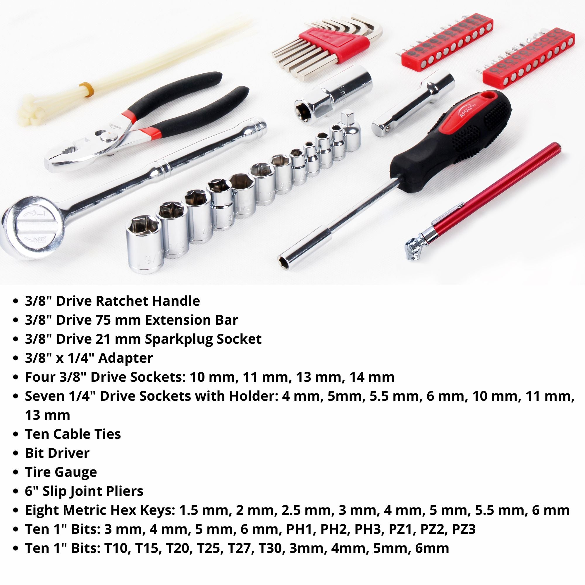56 Stück metrisches Auto-Tool-Set im Zipper-Gehäuse - DT9775