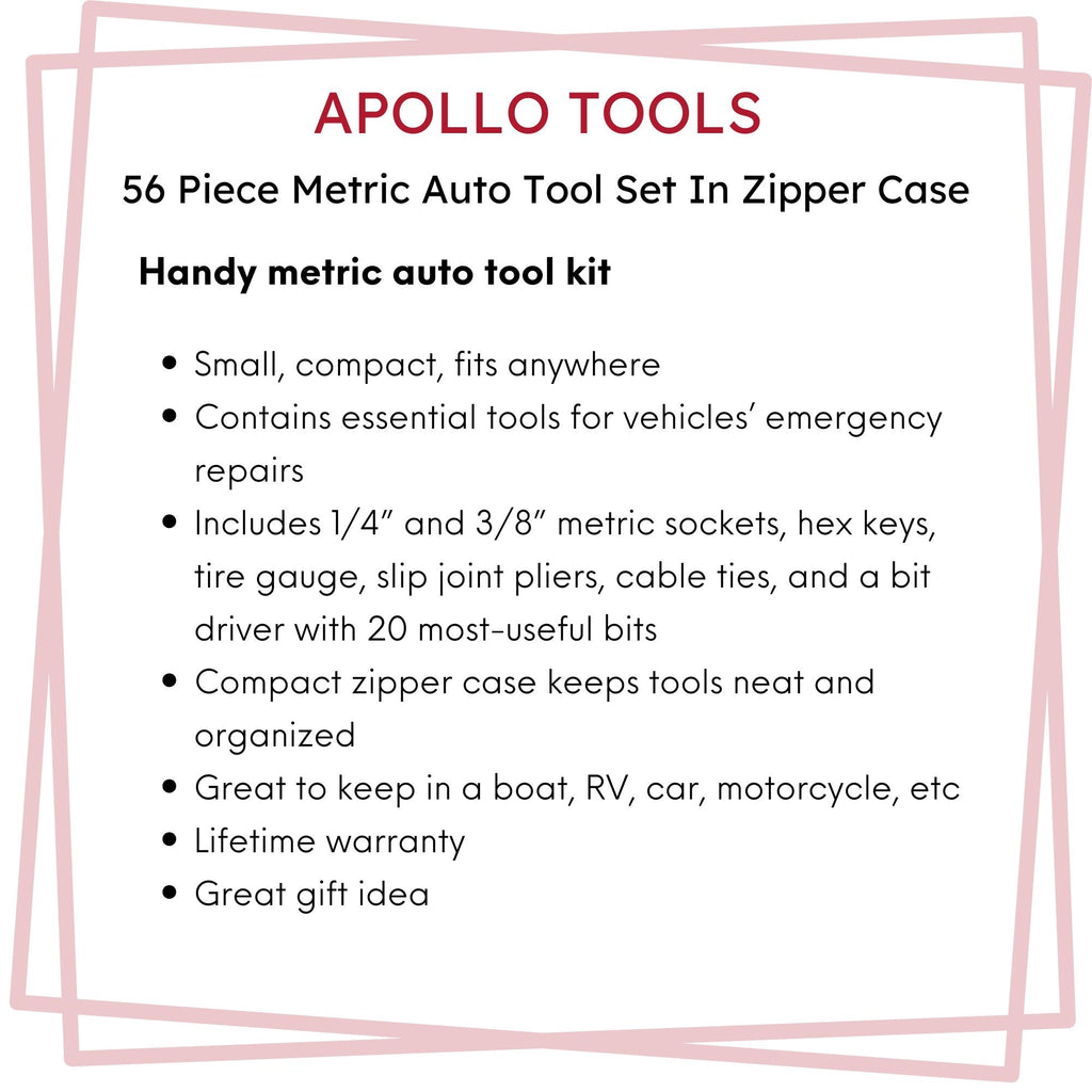 56 Stück metrisches Auto-Tool-Set im Zipper-Gehäuse - DT9775
