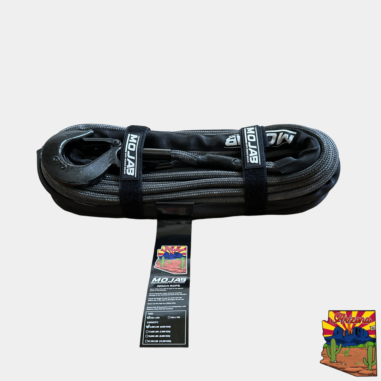 3/8'' x 85' Doppelgeflochtenes Windenseil mit abnehmbarem geschmiedetem Windenhaken