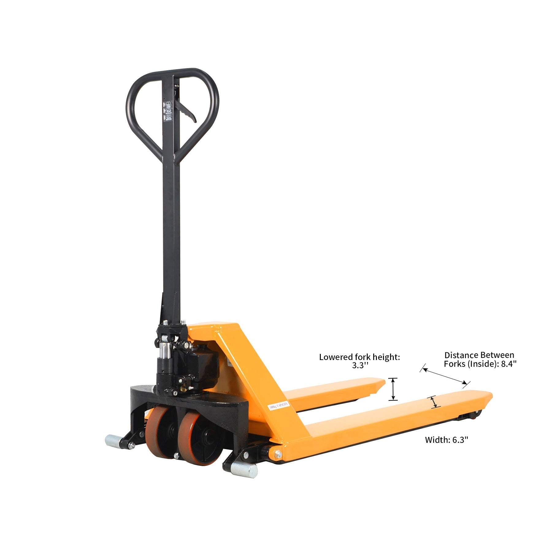 Palette Jack Lift 997,9 kg. 45'Lx21'W Gabel 3.3'' gesenkt. 31.5'' angehoben