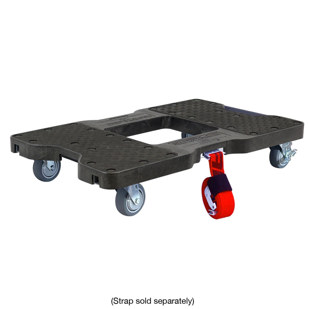 Snap-Loc E-Track Dolly - Easy-Roll, Low Profile, 0,45 kg Kapazität mit 3,5' Swivel Thermoplastic Casters - Schwarz