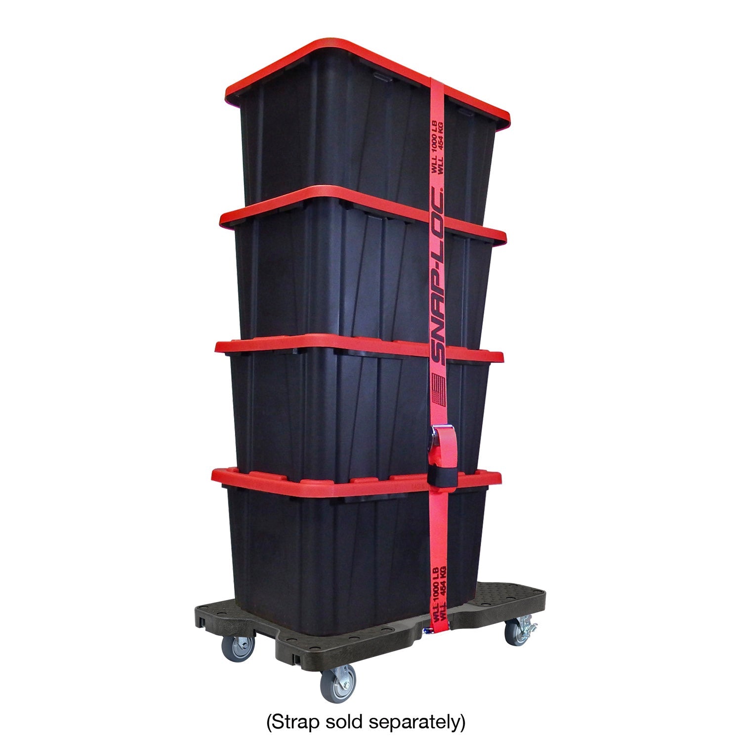 Snap-Loc E-Track Dolly - Easy-Roll, Low Profile, 0,45 kg Kapazität mit 3,5' Swivel Thermoplastic Casters - Schwarz