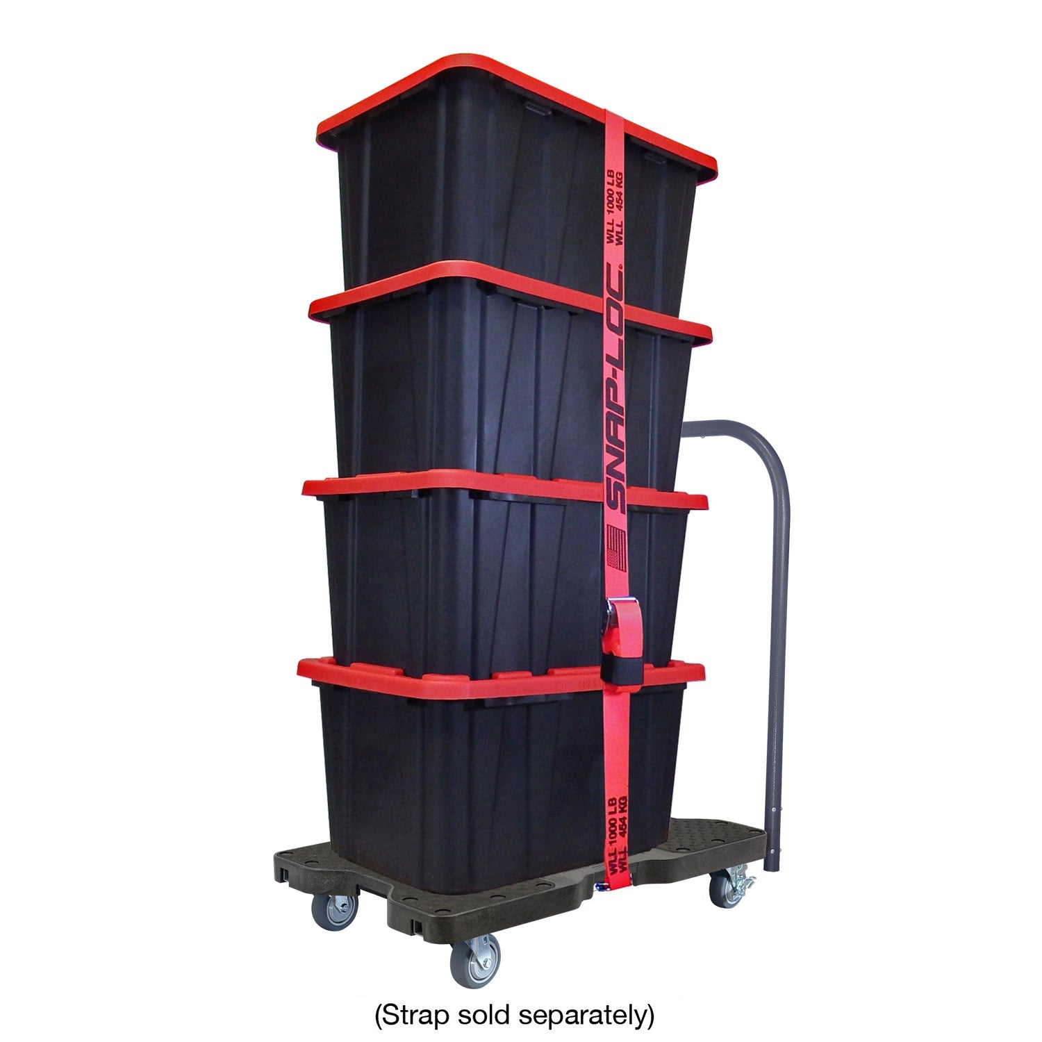 Snap-Loc E-Track Dolly - Easy-Roll, Low Profile, 0,45 kg Kapazität mit 3,5' Swivel Thermoplastic Casters - Schwarz