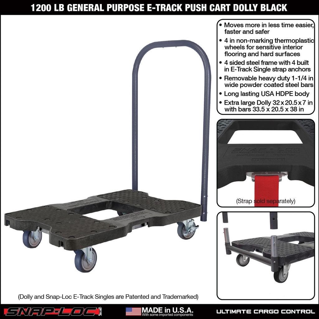 Snap-Loc E-Track Dolly - Allgemein, 0,54 kg Kapazität mit 4' Swivel Thermoplastic Casters