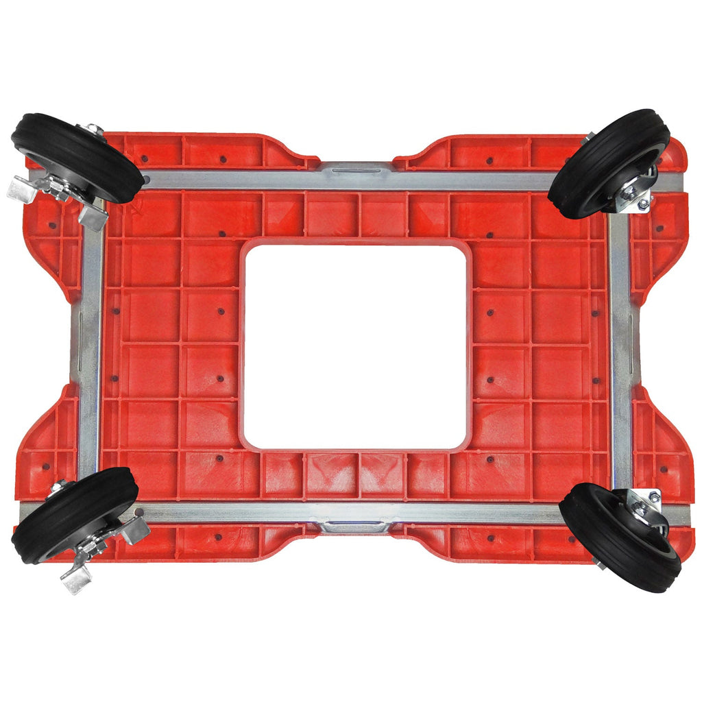 Snap-Loc E-Track Dolly - All-Terrain, 0,68 kg Kapazität mit 6' Solid Rubber Casters - Rot