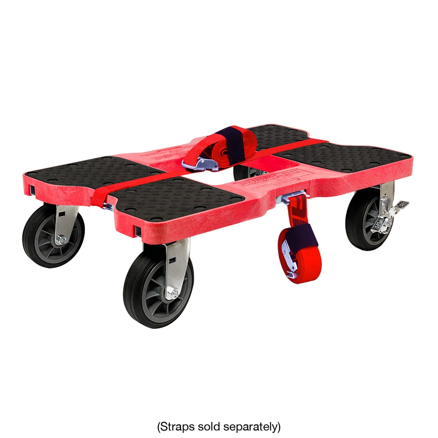 Snap-Loc E-Track Dolly - All-Terrain, 0,68 kg Kapazität mit 6' Solid Rubber Casters - Rot