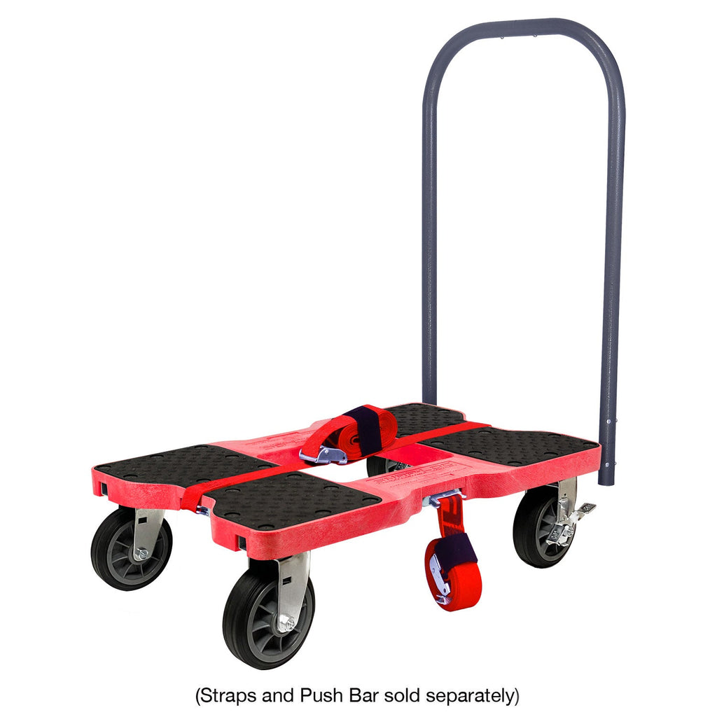 Snap-Loc E-Track Dolly - All-Terrain, 0,68 kg Kapazität mit 6' Solid Rubber Casters - Rot