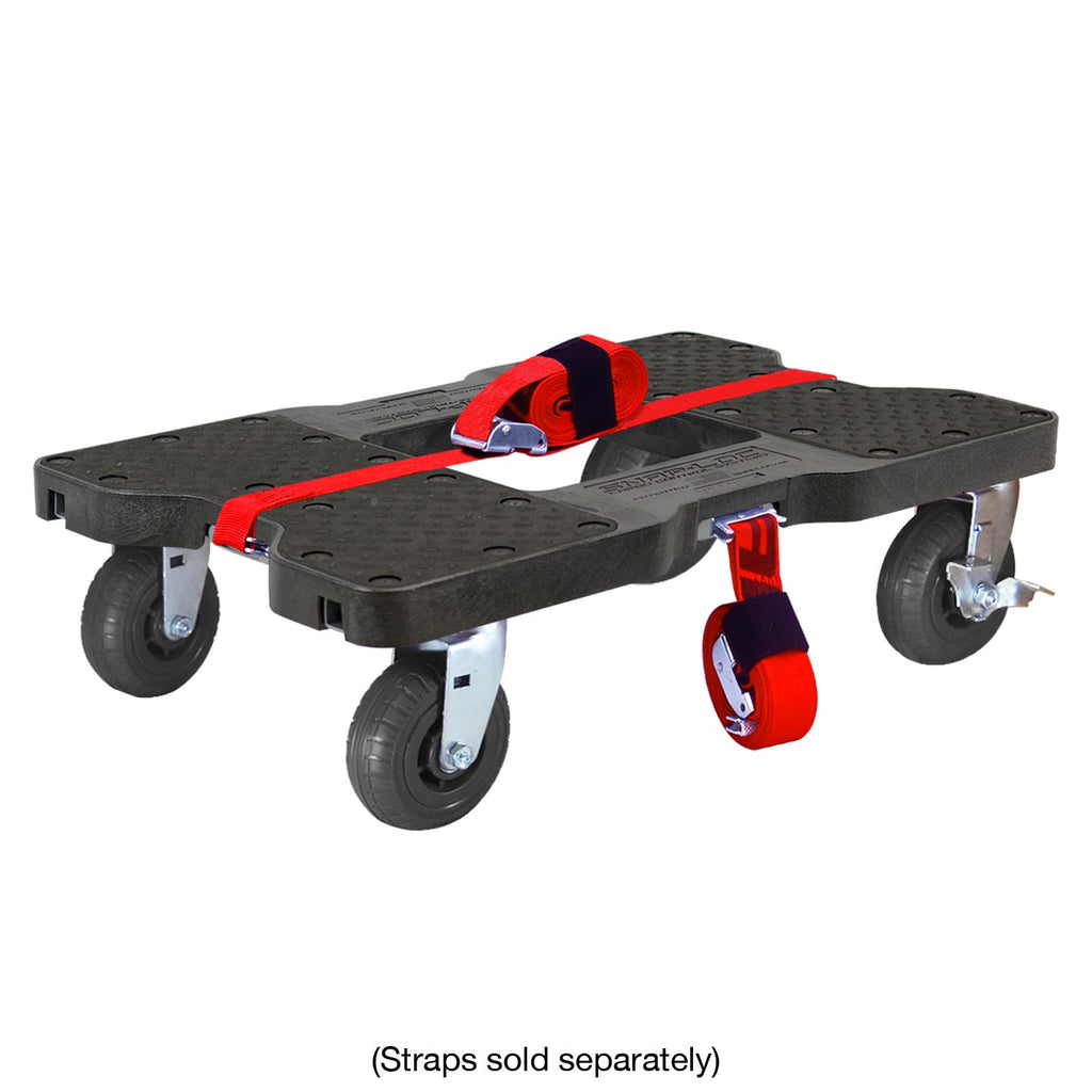Snap-Loc E-Track Dolly - Extreme-Duty, 0,73 kg Kapazität mit 6' Solid Synthetic Rubber Casters - Rot
