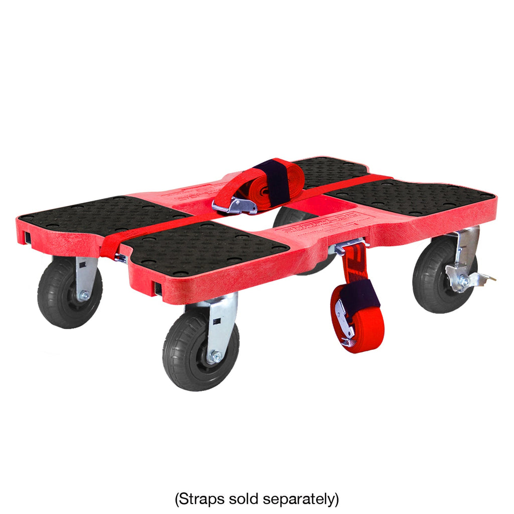 Snap-Loc E-Track Dolly - Extreme-Duty, 0,73 kg Kapazität mit 6' Solid Synthetic Rubber Casters - Rot