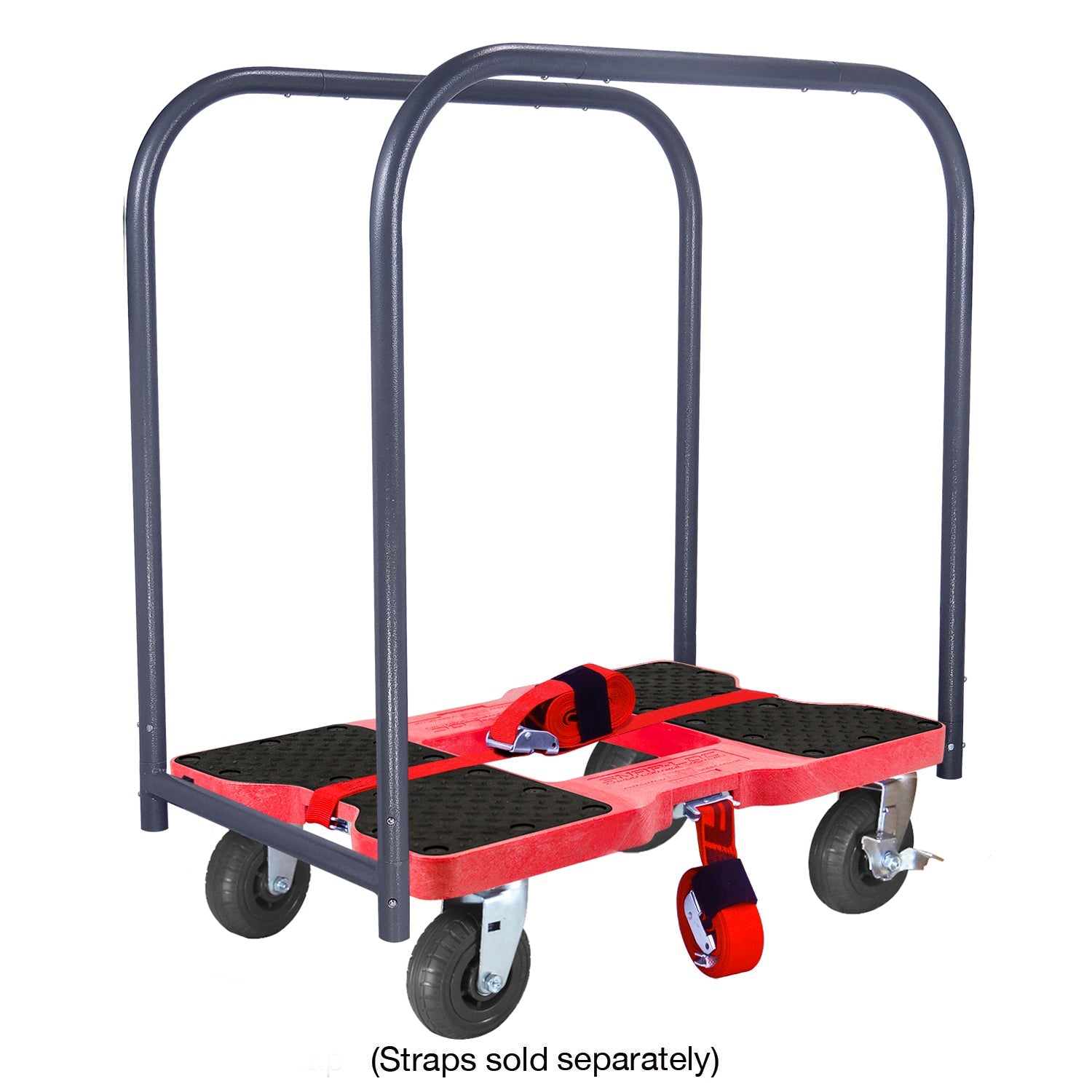 Snap-Loc E-Track Dolly - Extreme-Duty, 0,73 kg Kapazität mit 6' Solid Synthetic Rubber Casters - Rot