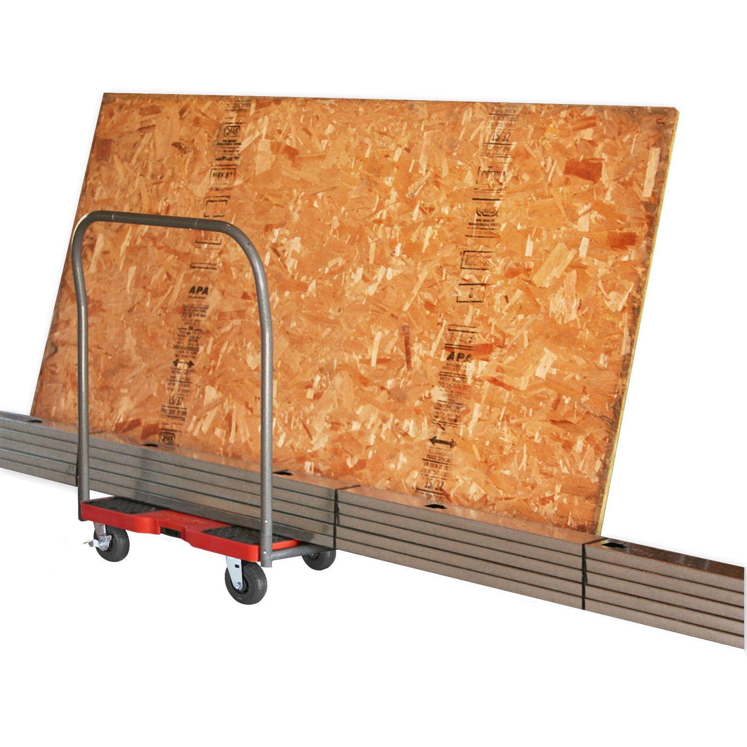 Snap-Loc E-Track Dolly - Extreme-Duty, 0,73 kg Kapazität mit 6' Solid Synthetic Rubber Casters - Rot
