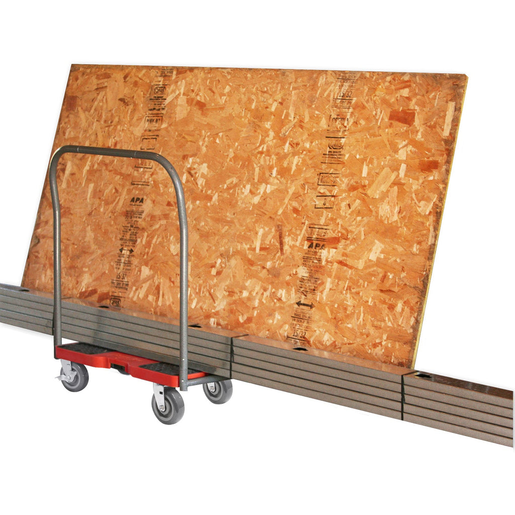Snap-Loc E-Track Dolly - Super-Duty, 0,82 kg Kapazität mit 6' Polyurethan-Schwenkrollen - Rot